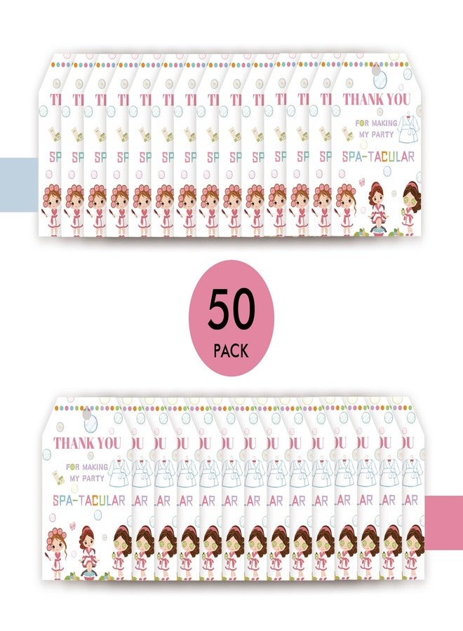 FORSHEEP 50pcs Spa Thank You Tags, Spa Day Gift Tag with String for Girl Makeup Party, Spa Thank You Paper Tags for Pajama/Pamper Birthday Party Favors - Image 3